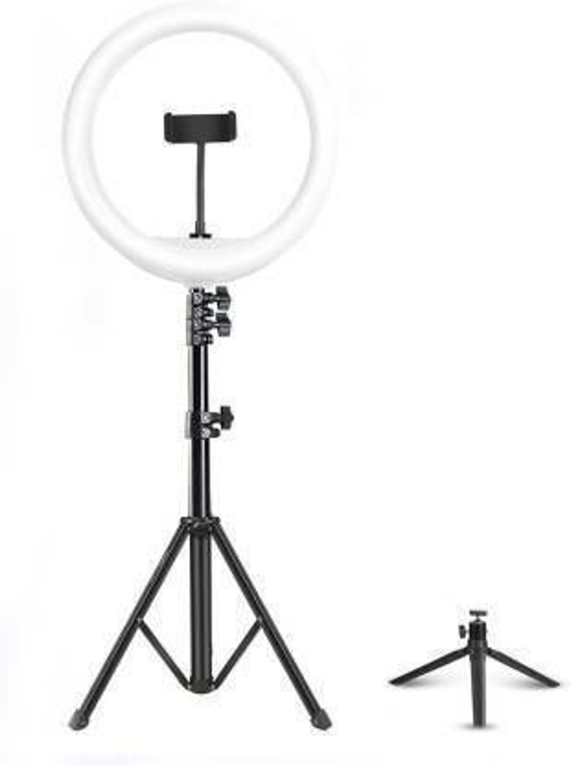 Image of kc lite 10 inch Big LED Selfie Ring Light with Extendable Tripod Stand 7 Feet Ring Flash
