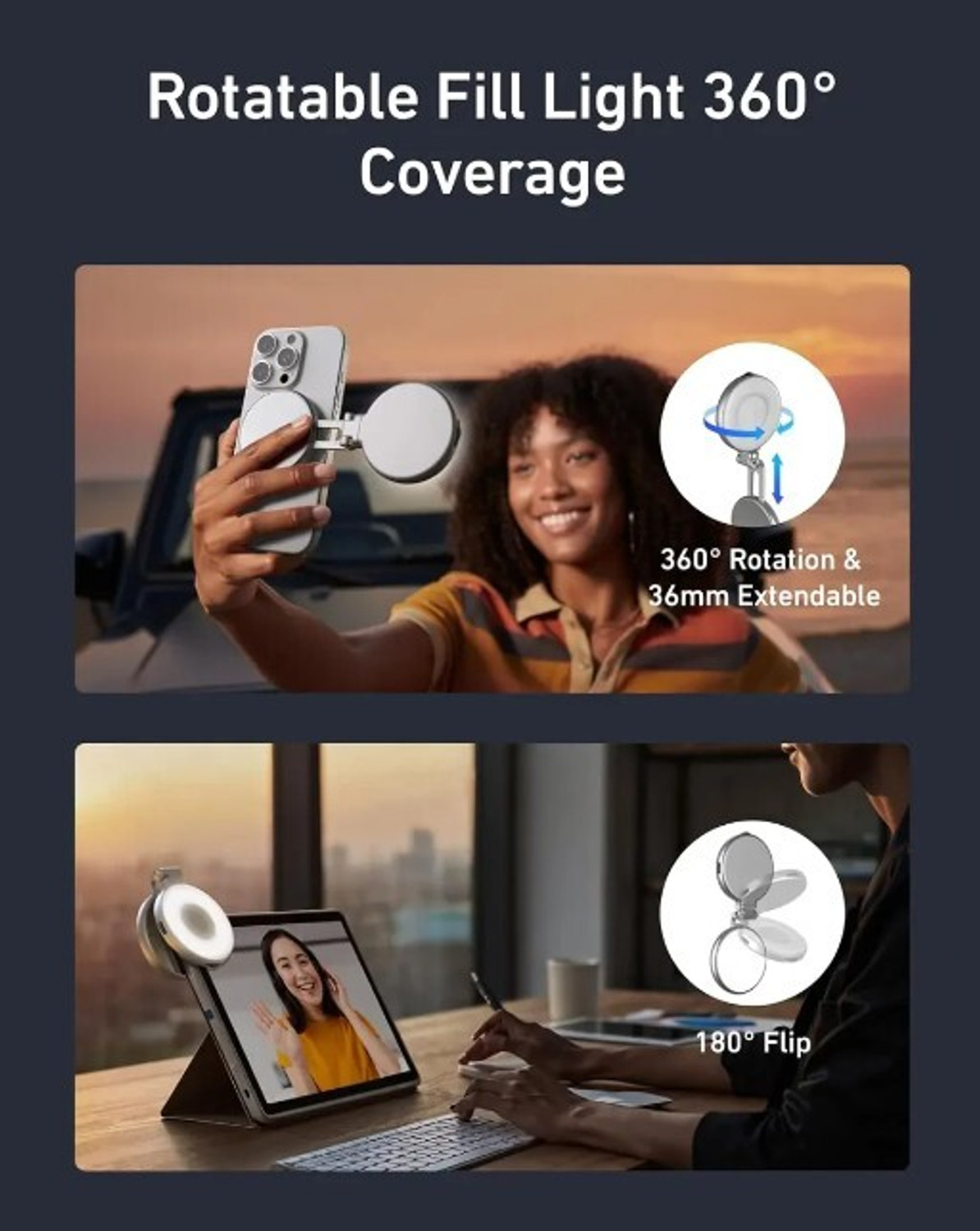 Image of Bonsly Magnetic Selfie Light Ring Flash