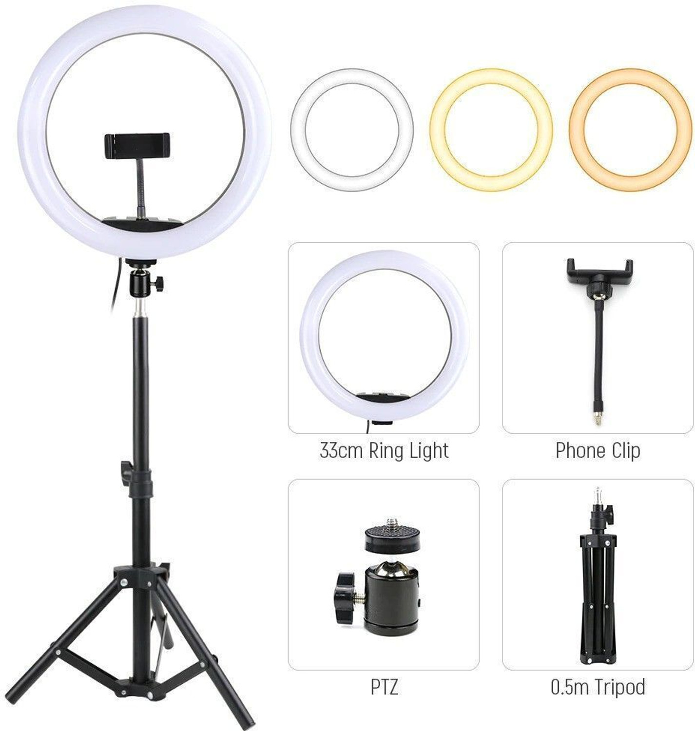 Image of JAMMY ZONES Big Selfie Ring Light 10 inch with 7ft Tripod Stand for video,Reels Studio J98 Ring Flash