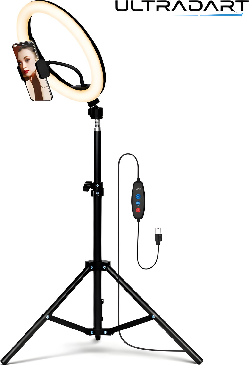 Image of ULTRADART Professional 14 Inch Ring Light with Tripod Stand for Photography Ring Flash
