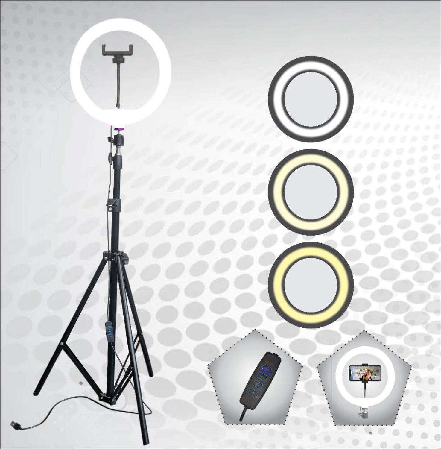 Image of Delight Camera 7Feet stand with Flash light holder for Making video and reels & Photo Flash