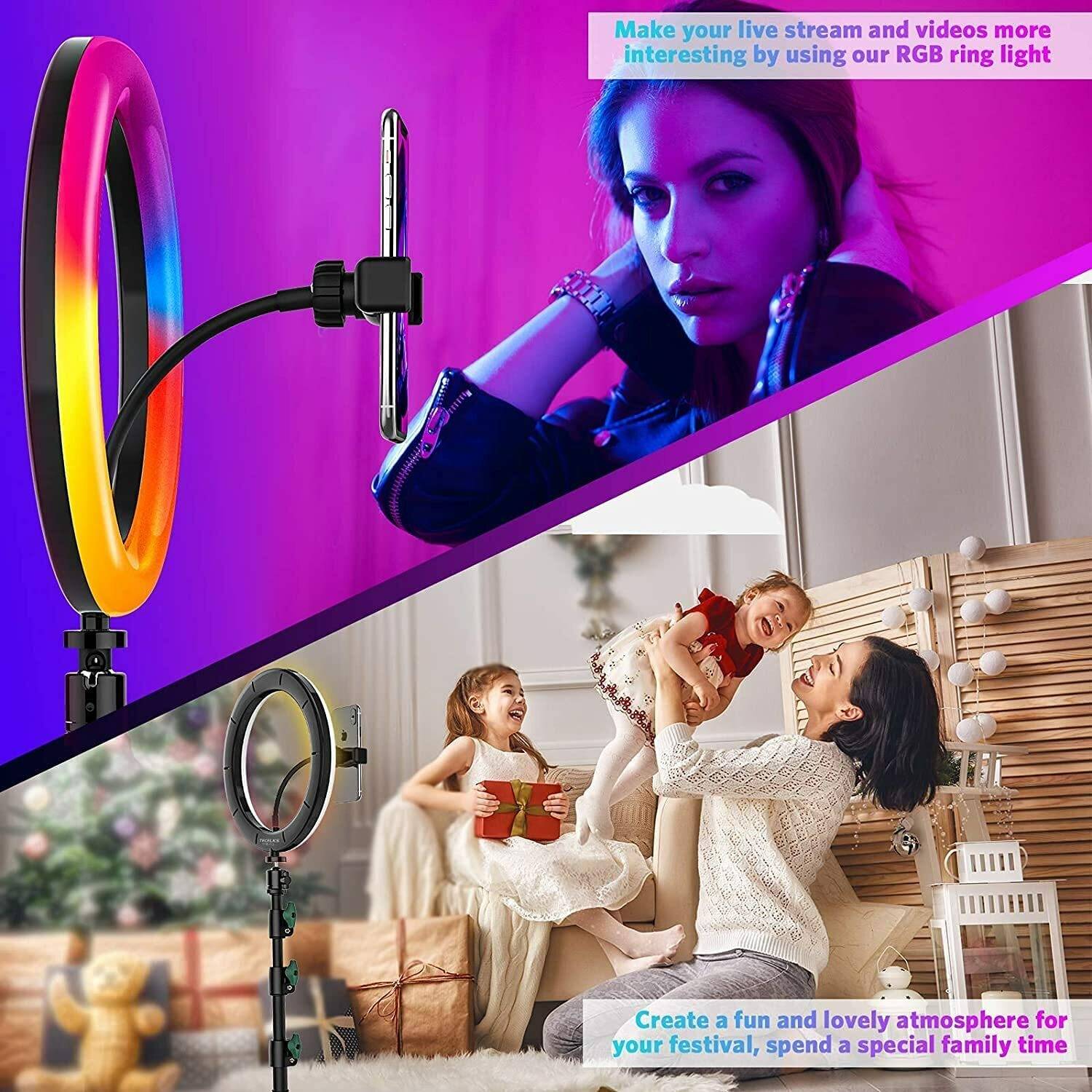 shipsify 10inch RGB Light with Tripod Stand & Phone Holder - Image 5