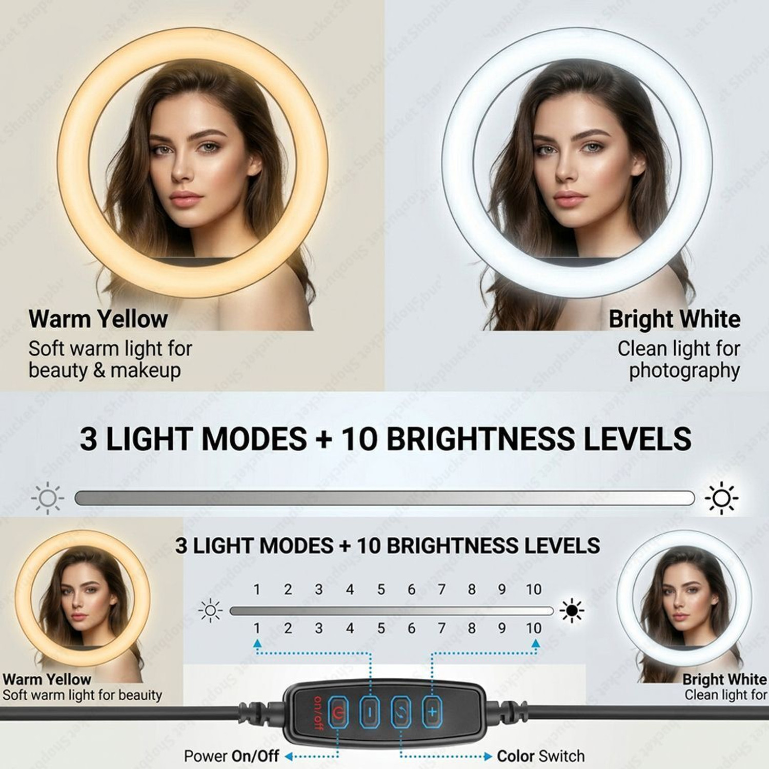 Image of SB 14 Inch Ring Light & 3 Mode Ring Light Flash for Photography Video Makeup Ring Flash