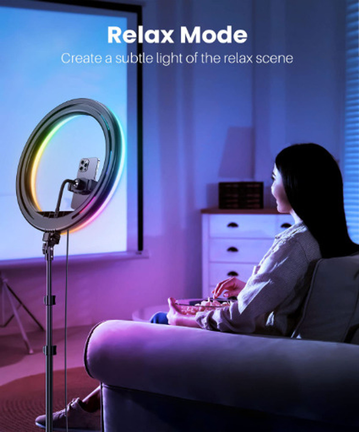 Image of Meraki Wonder BEST 10 Inch RGB Ring light with Tripod Stand for Video,Photography,youtube Ring Flash