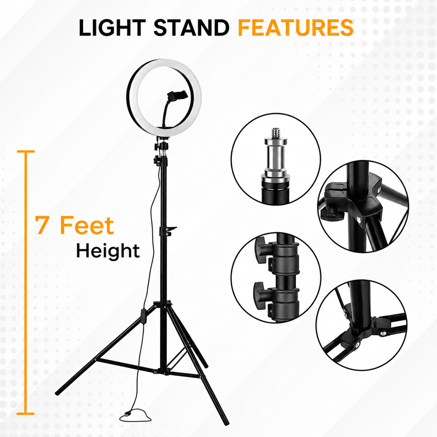 Image of Todayshine 12 Inch LED Ring Light with 7 Feet Stand for Mobile photography makeup Ring Flash