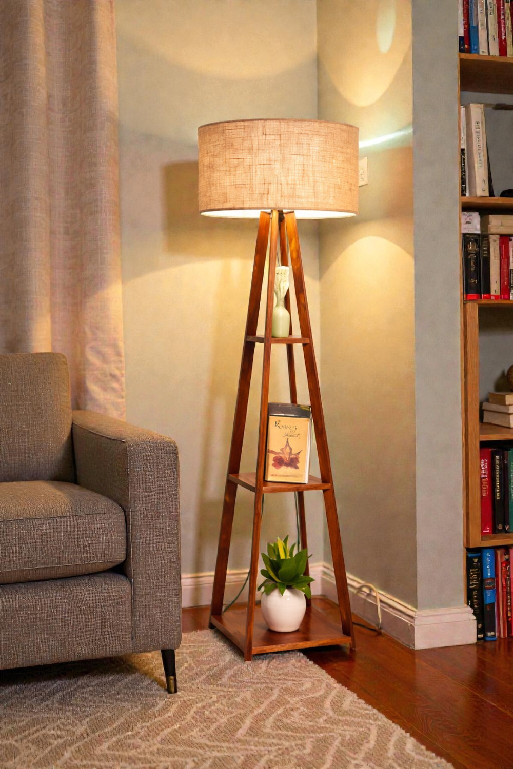 Image of Rustic accord Column Floor Lamp