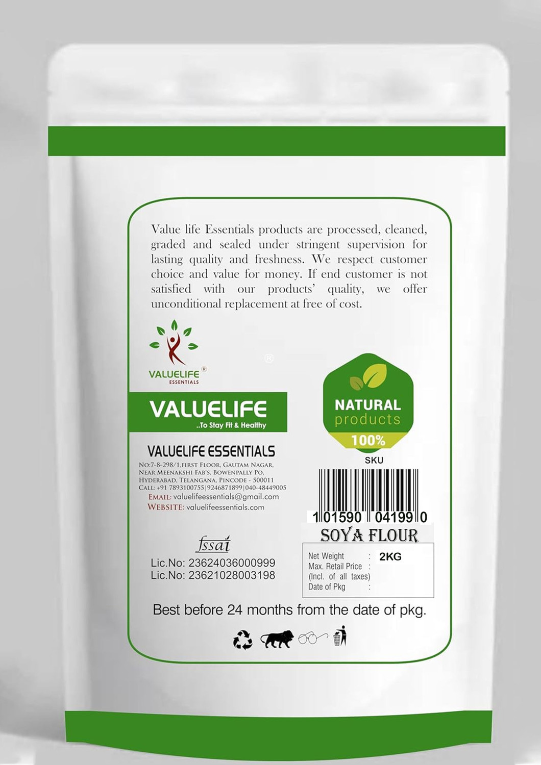 Image of Value Life Defatted Soya Flour (1990g)