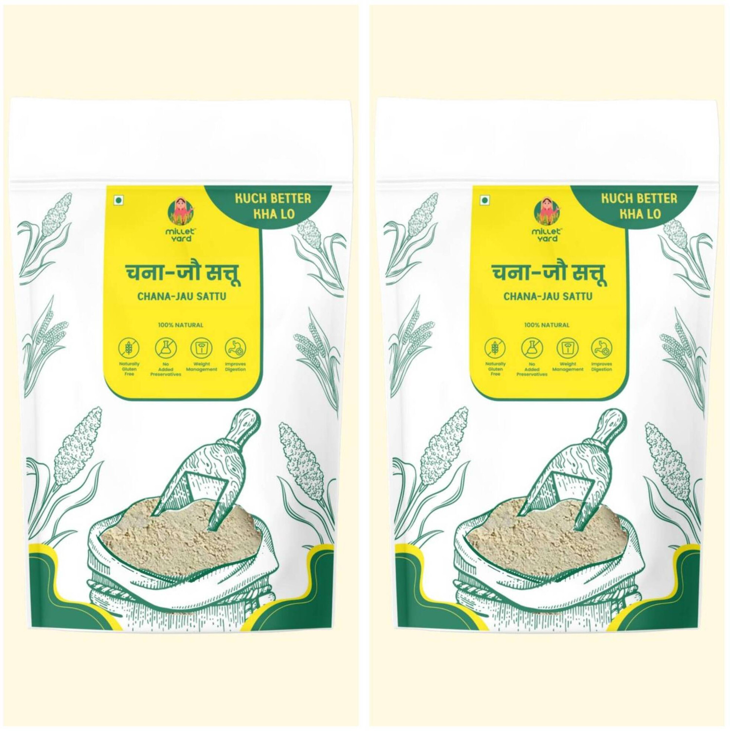 Image of MILLET YARD Roasted Chana Jau Sattu Flour | Sattu Powder
