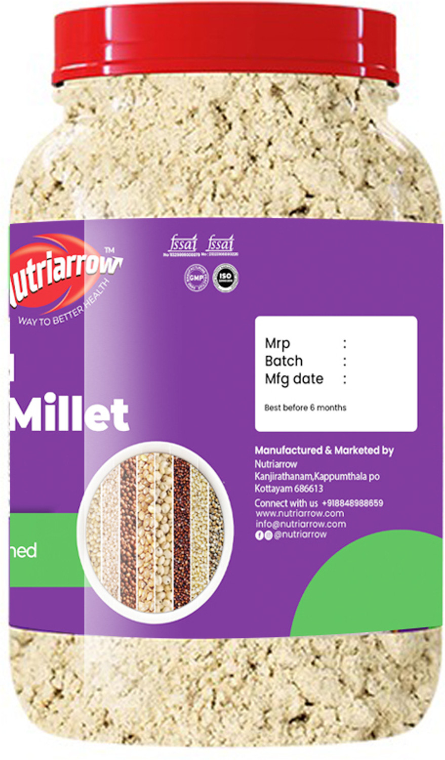 Image of Nutriarrow Multi Millet Flour | 8 Millet Blend with Sprouted Ragi, Jowar & Pearl Millet