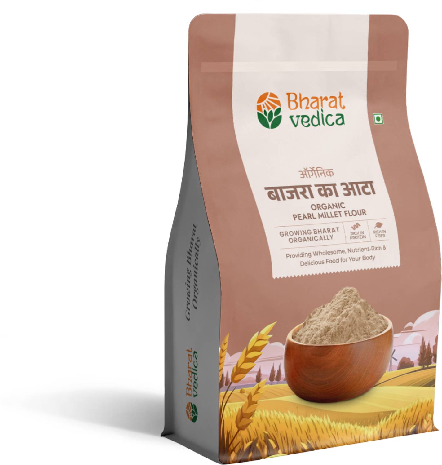 Bharat Vedica Bajra Flour, Organic & Stone Milling Method, Gluten-free, Nutty Flavour