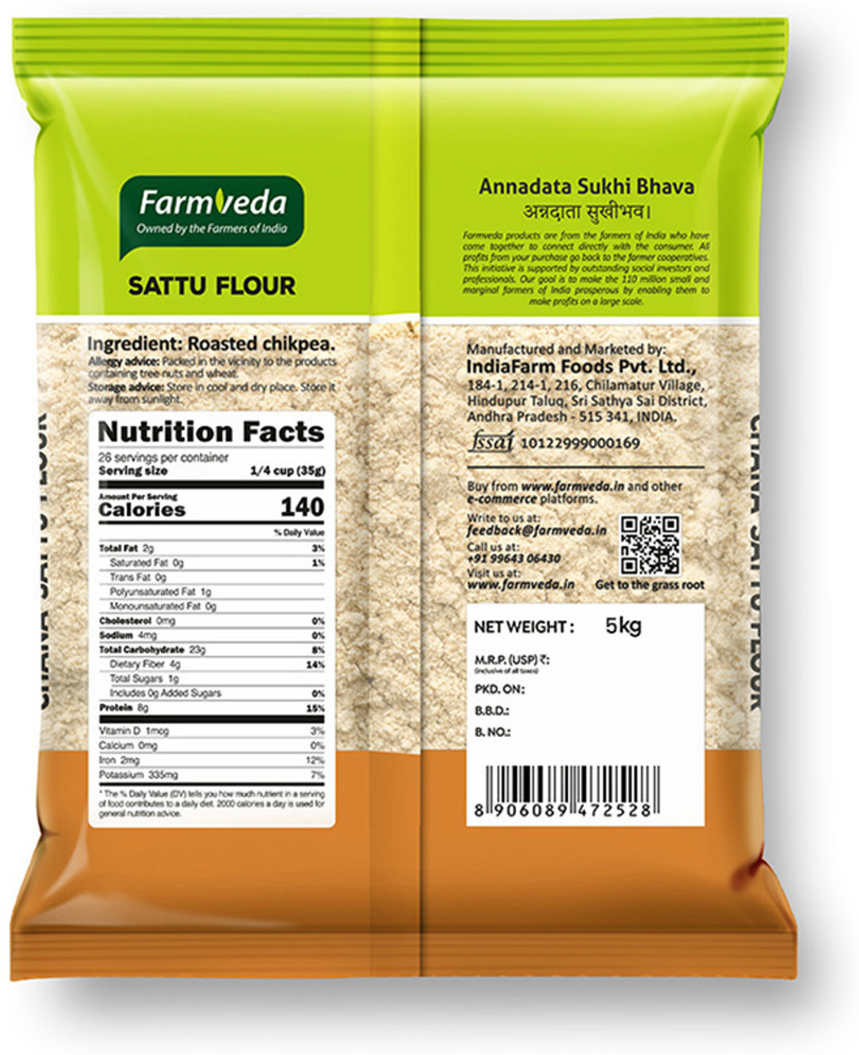 Image of farmveda Channa Sattu Flour