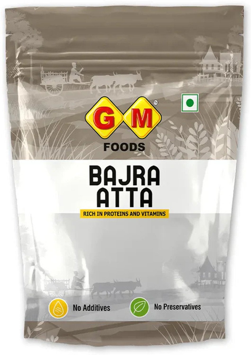 Image of GM FOODS Bajra Atta 500g | High Fiber Millet Flour | Rich in Protein, Iron