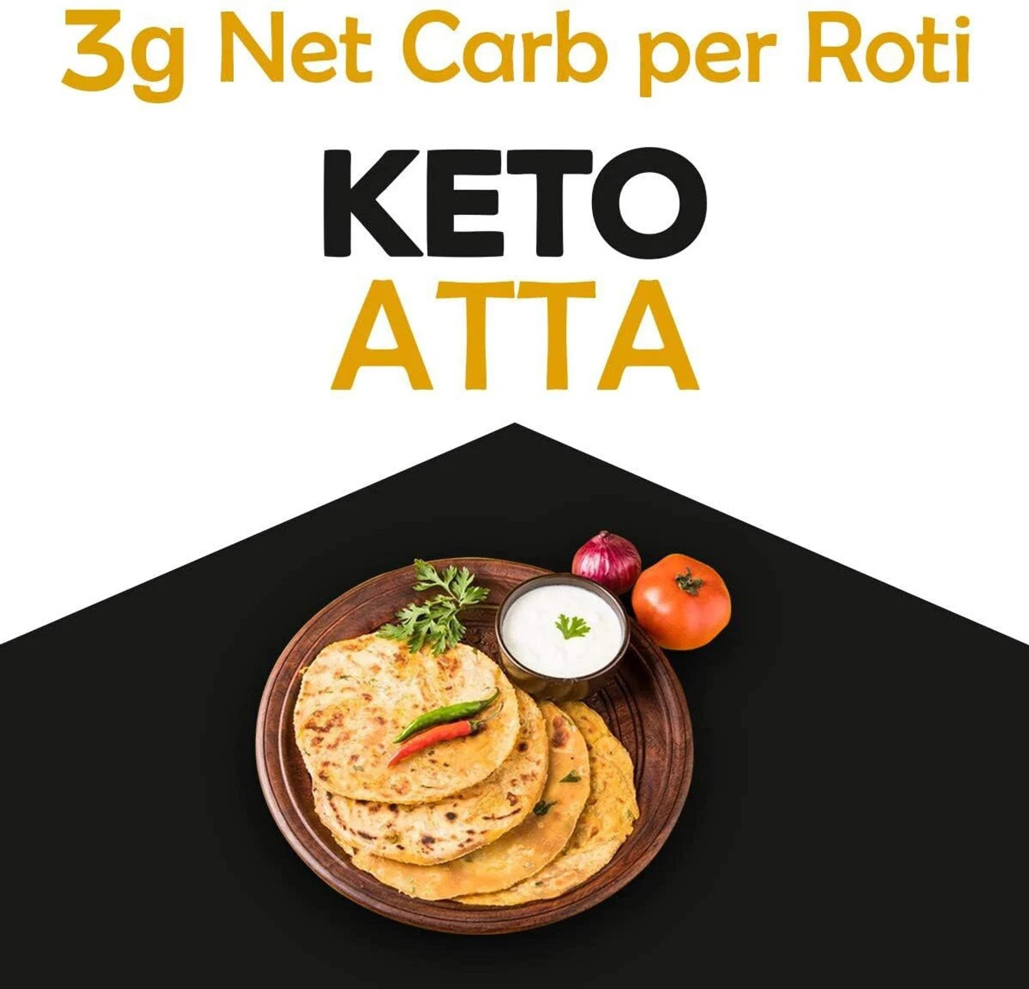 Image of NUTROACTIVE Keto Atta (1g Net Carb Per Roti ) Extremely Low Carb Flour - 1kg