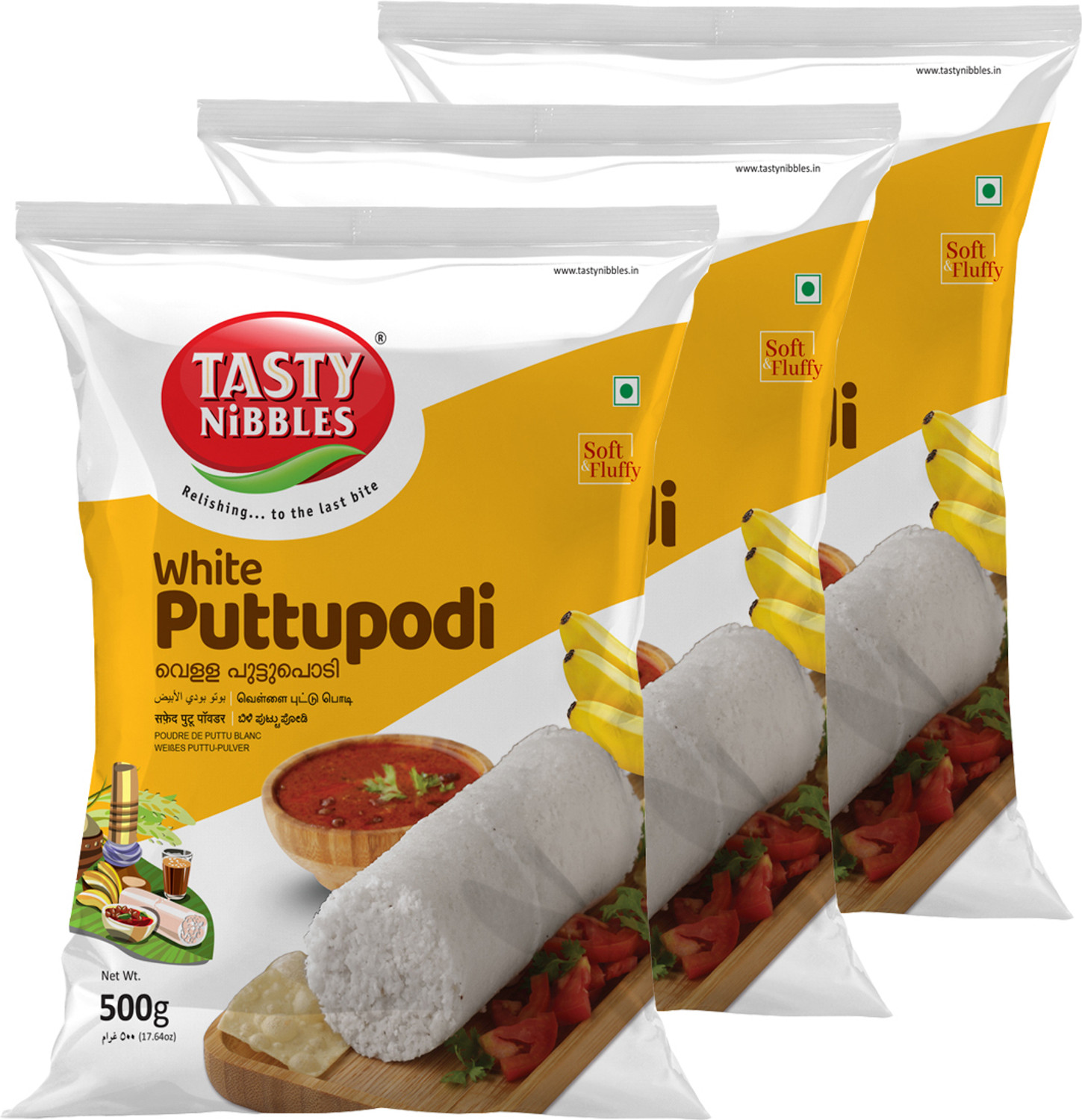 Image of Tasty Nibbles White Puttupodi 500g(Pack of 3)