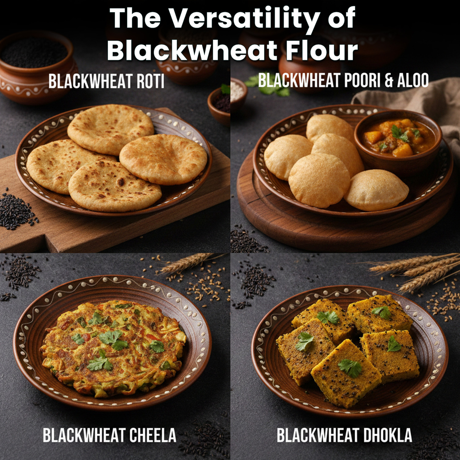 Image of NUEATS CO. Blackwheat Flour 400g Artisanal Flour Gluten Free, High Fiber & Protein Pack 1