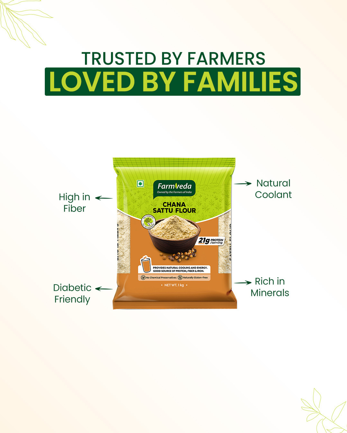 Image of farmveda Channa Sattu Flour