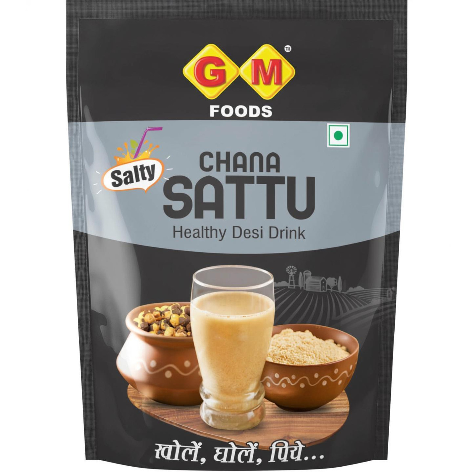 Image of GM FOODS Salty Chana Sattu Flour 200g Sattu Powder for Summer Drink