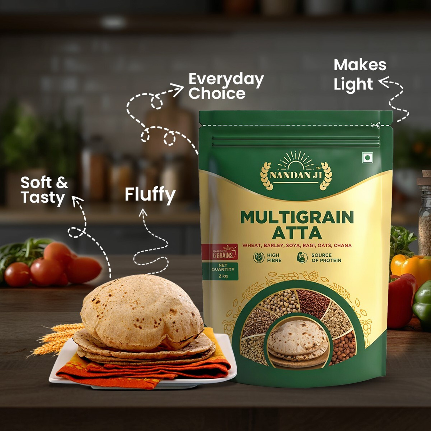 Image of Nandan Ji High Fibre Multigrain Atta