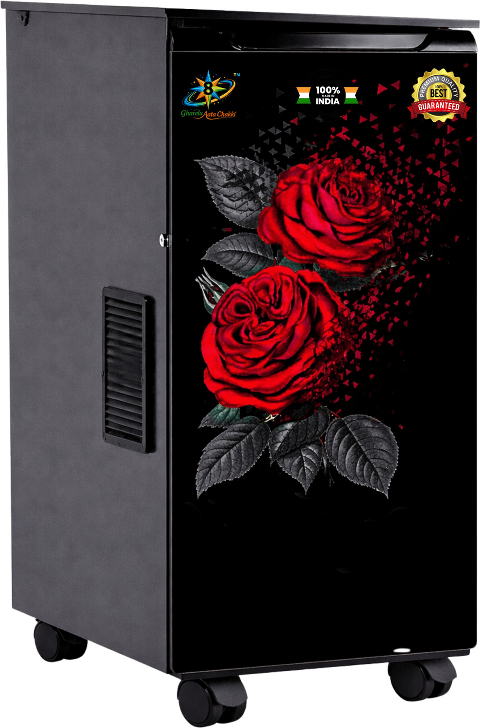 Image of 8Star Neon Red Rose Fully Automatic Domestic Ghar Ghanti,Aata Chakki,Aata Flourmill Classic Flower 1 Hp Gharelu Aata Chakki,Ghar Ghanti Flourmill