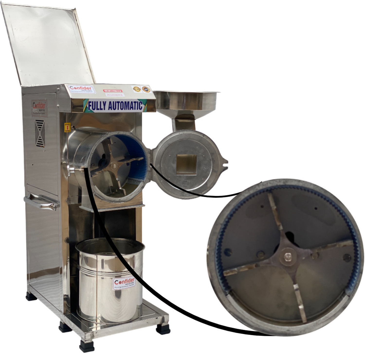 Image of Confider Mini Pulverizer Machine 3 HP| 2in1 Pulverizer For Grains & Spices | With Accessories | Strong Beater & Cutter | Single Phase | Mini Pulveriser Flourmill