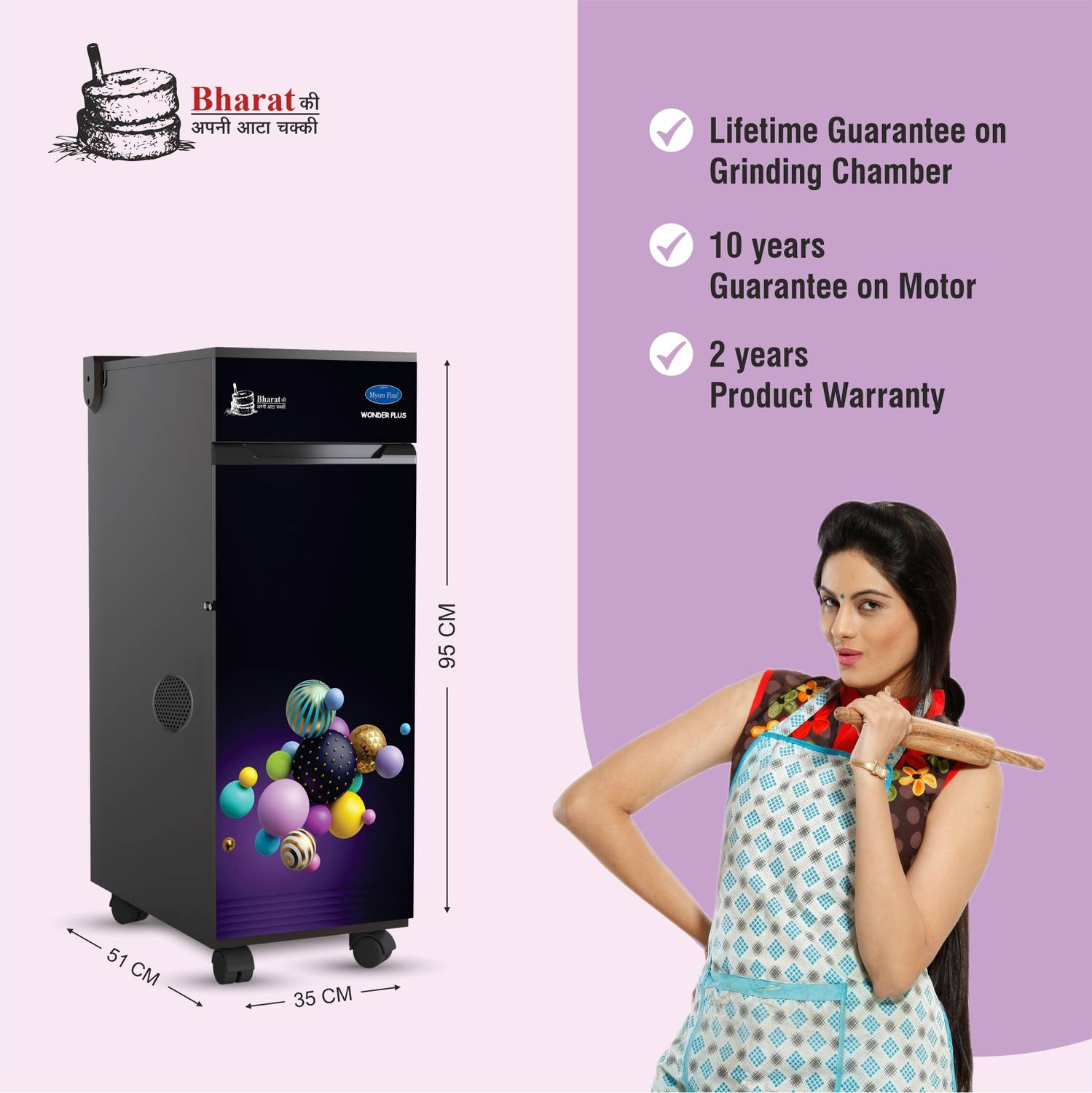 mycrofine WONDER PLUS 3d Balls Atta Chakki machine Fully Automatic