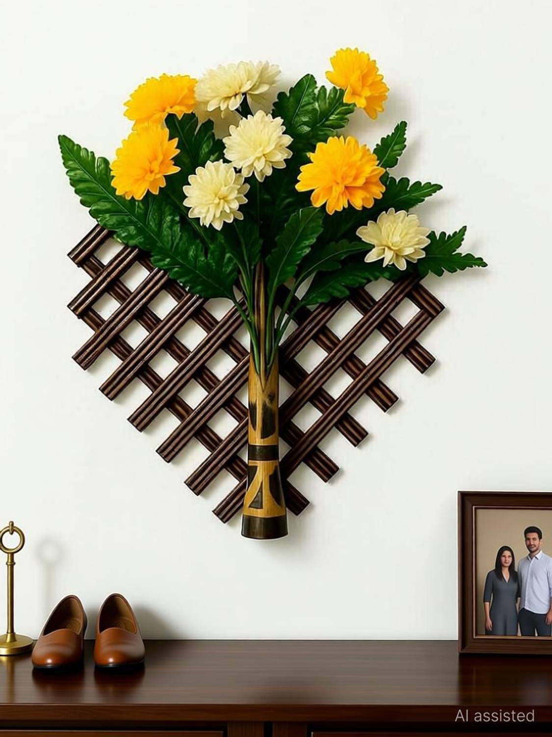 Bamboo Craft frlower wall Bamboo Flower Basket