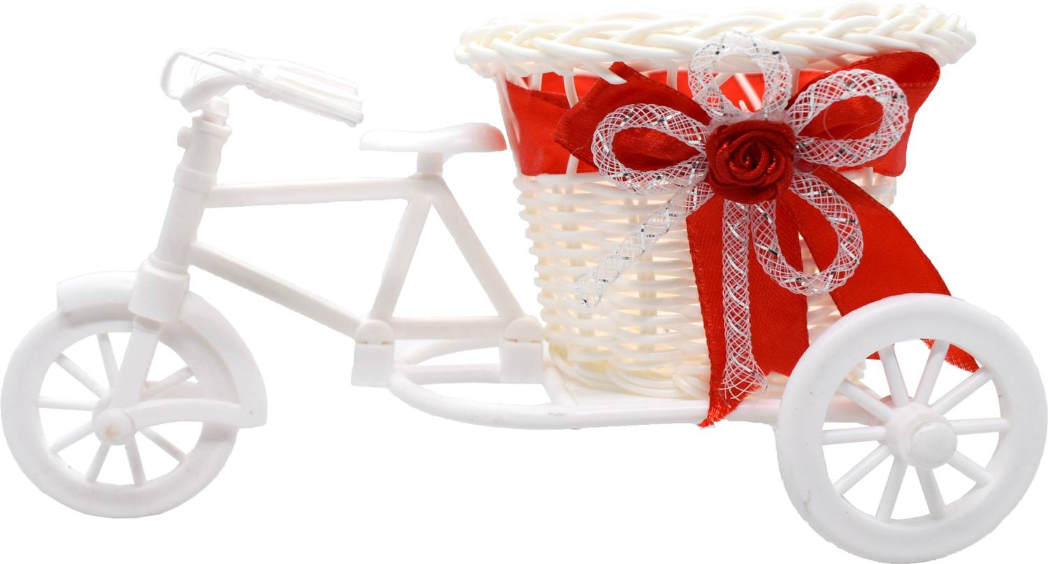 The Cacao Company Cycle With Basket Multicolor Plastic Flower Bas