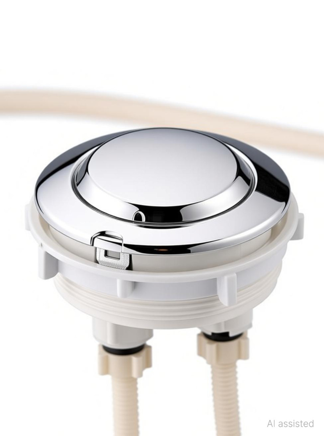 Image of REIOENT Dual Flush Push Button Toilet Water Tank Flushing Replaceable Round Button 58mm Flush Tank Lever