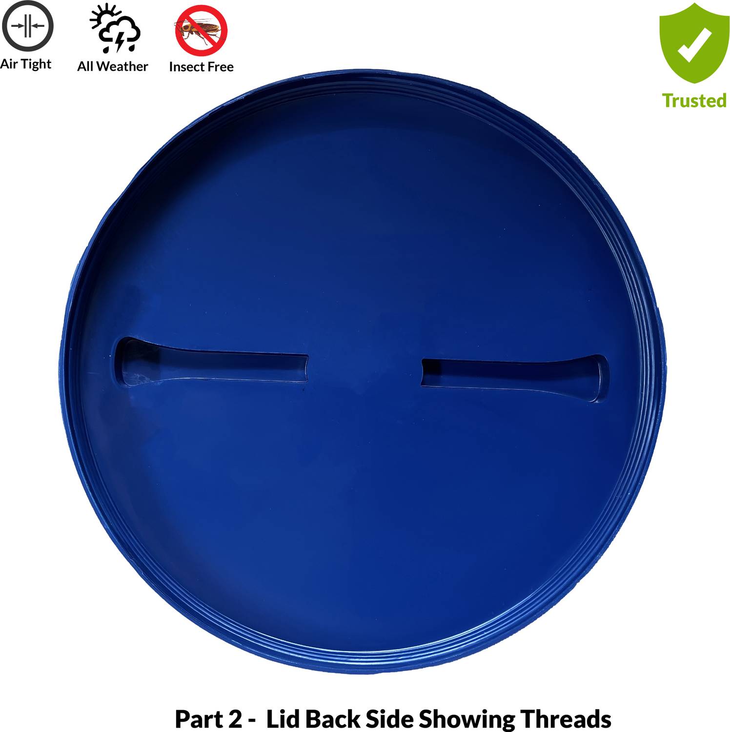 PRAJA Plastic Water Tank Open & Close Blue Lid | 400 mm