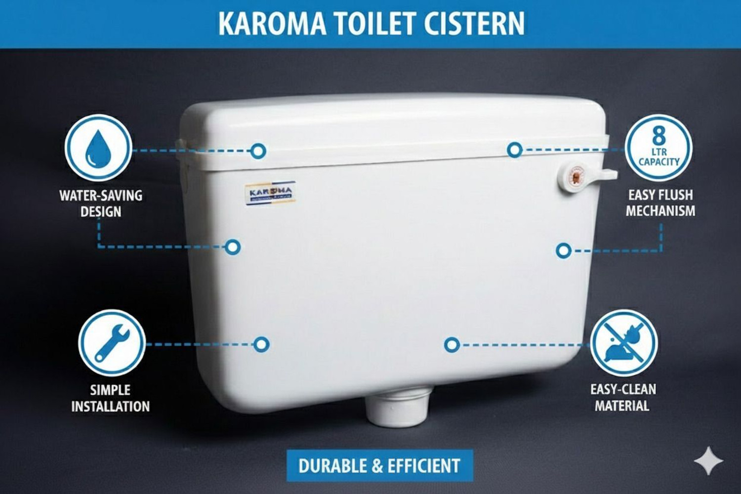 Image of KAROMA KP002 Single Flush Tank