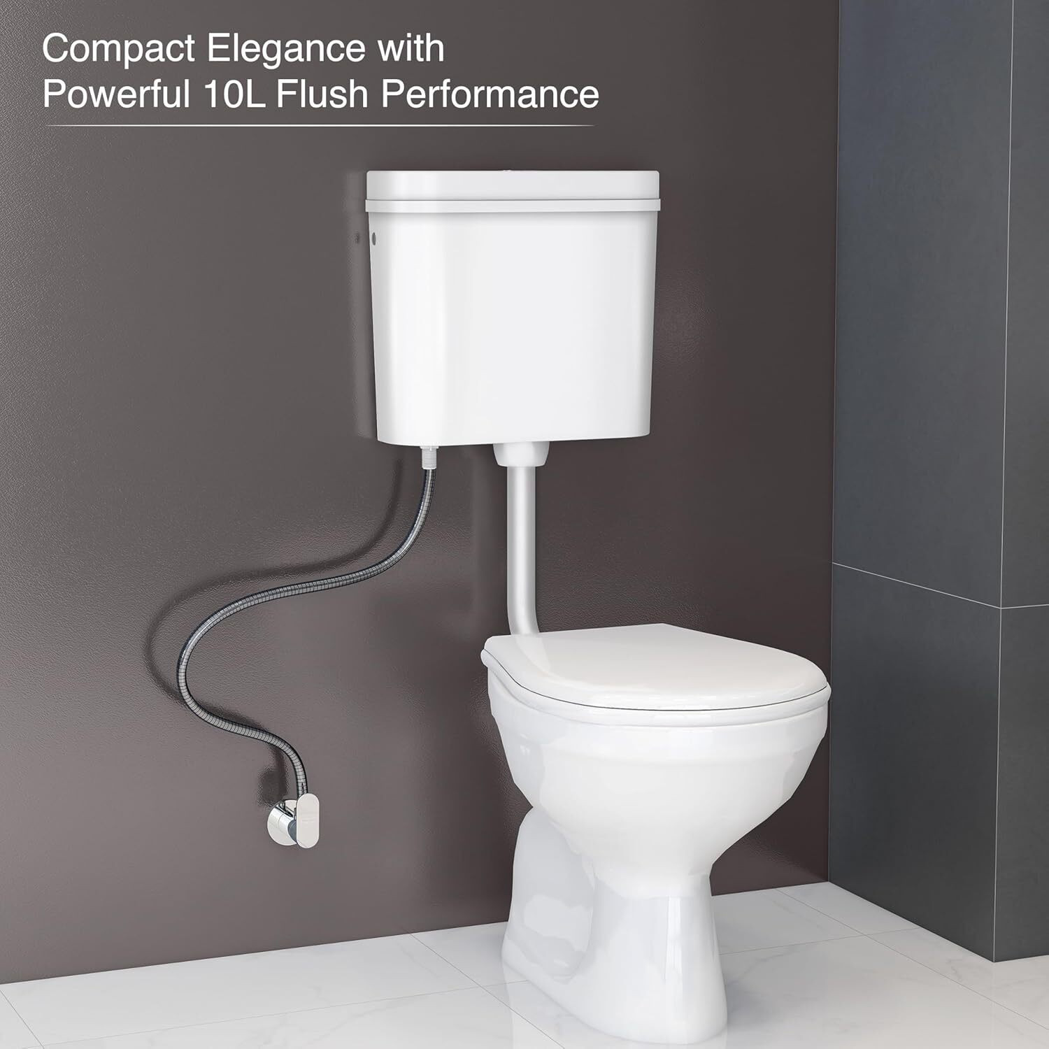 Image of Flipkart SmartBuy Classic White Toilet Flush Tank 10L Dual Flush Cistern Durable Polypropylene | Dual Flush Tank
