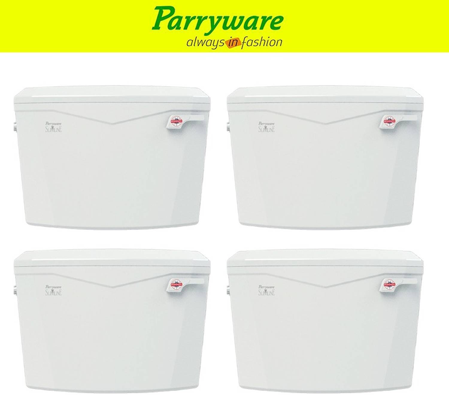 Parryware Slimflush Tip Top Polypropylene Cistern set of 4 pic 334