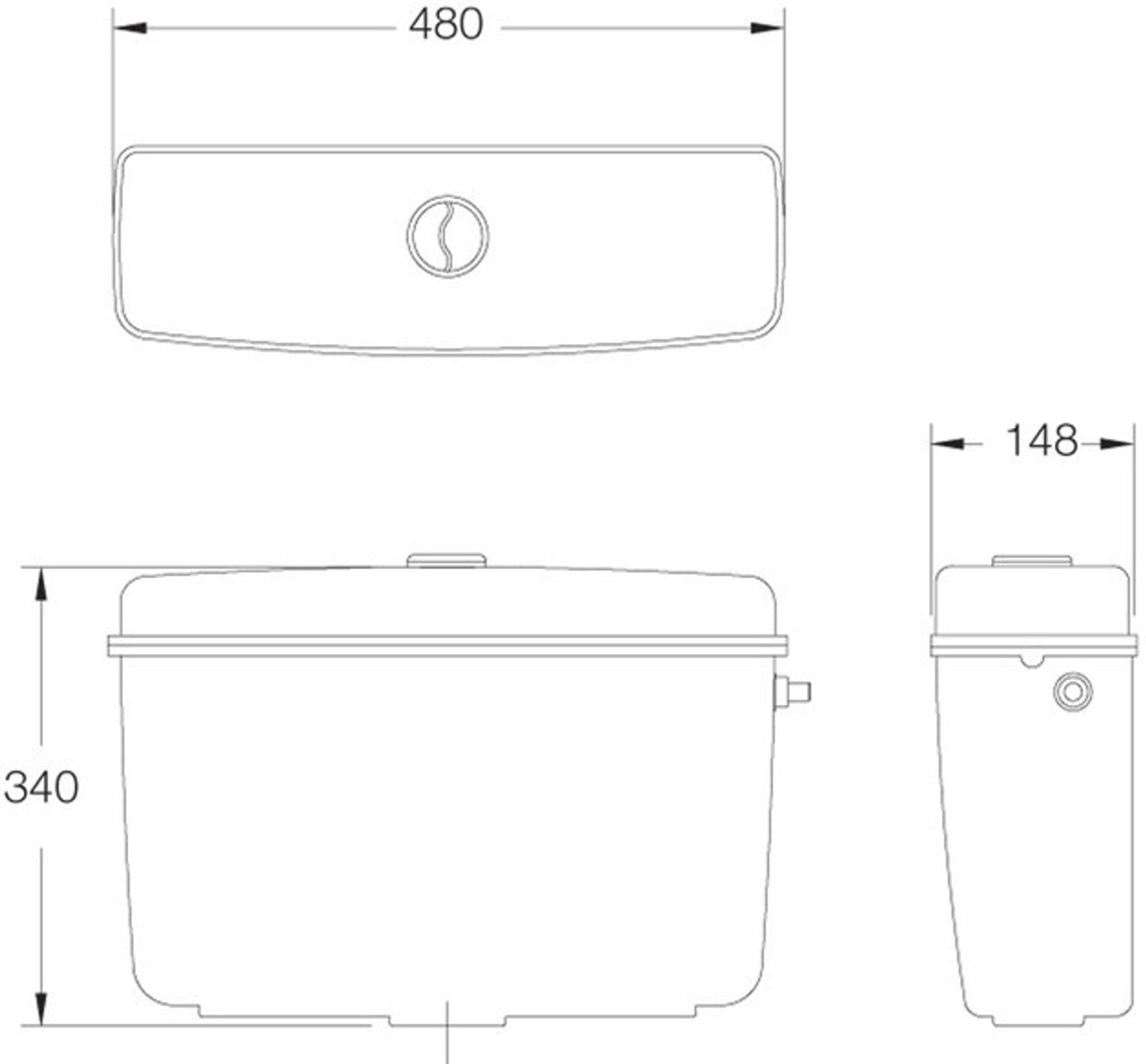 Image of Parryware Premium Dual Flush Cistern set of 1 pic 164 Dual Flush Tank
