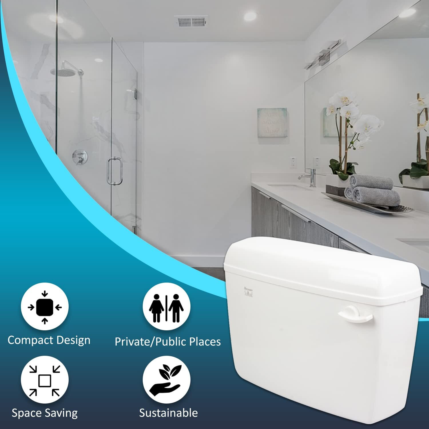 Image of Parryware Standard Flush tank Cistern for Bathroom | Space Saving Tank set of 1 pic 455 Single Flush Tank (White 10 L)