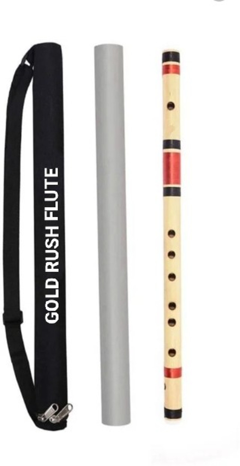 Image of Gold Rush C Scale Middle Professional Right Hand Size Bansuri 19.5 Inch Bamboo Flute