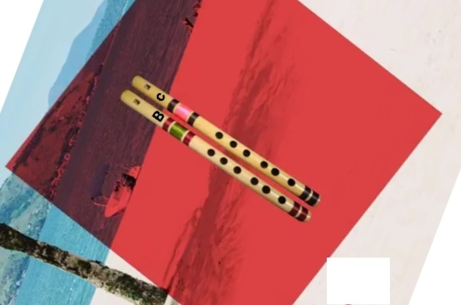Image of HEAVEN Flute B Tune & C Tune Two Pieces Straight Bansuri 13 & 14 inch well tune Bamboo Flute
