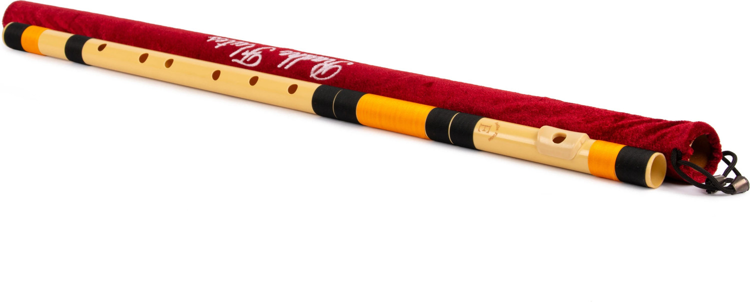 Image of Radhe Flutes E Natural Bansuri Base Octave With Lip-Plate Right Handed With velvet Cover PVC Flute
