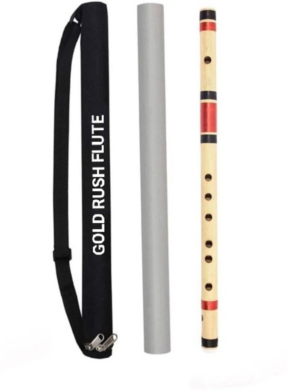 Image of Gold Rush C Scale Middle Professional Right Hand Size Bansuri 19.5 Inch Bamboo Flute
