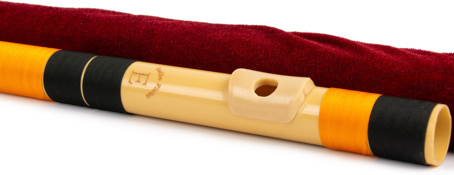 Image of Radhe Flutes E Natural Bansuri Base Octave With Lip-Plate Right Handed With velvet Cover PVC Flute