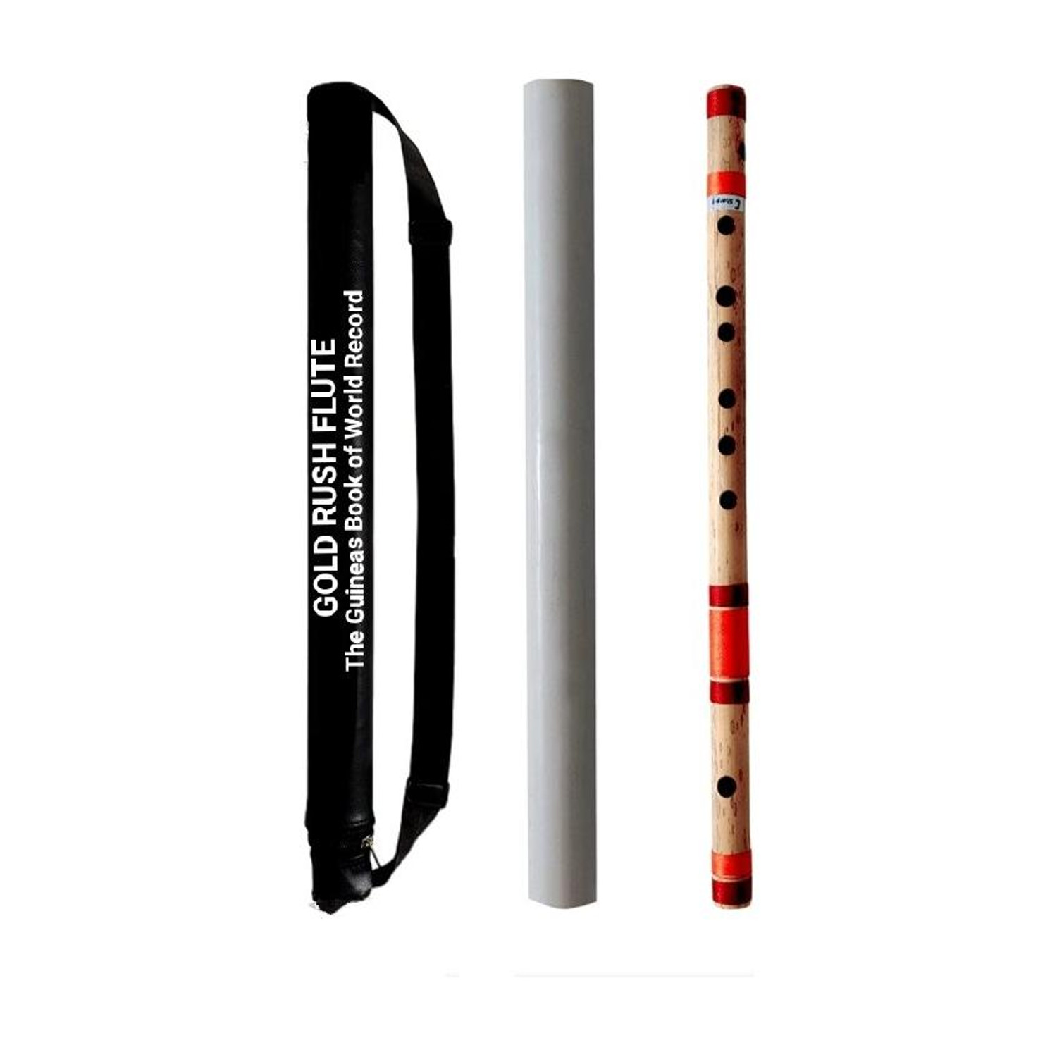 Image of Gold Rush C Sharp Middle Professional Scale Right Hand Flute (Bansuri) 18.5 inch Bamboo Flute