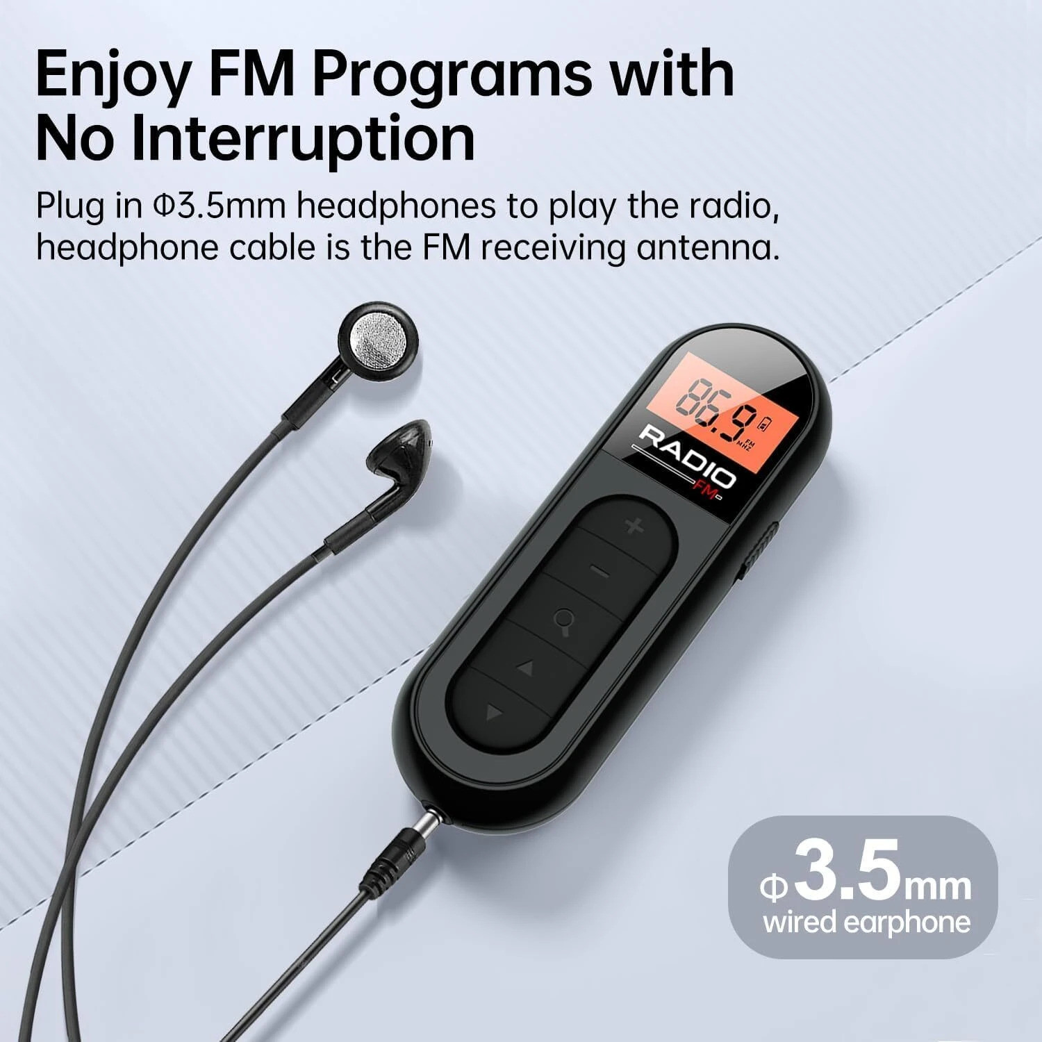 Image of CASON Small FM Radio /Pocket Mini Radio with Earphones,USB Rechargeable TransistorRadio FM Radio