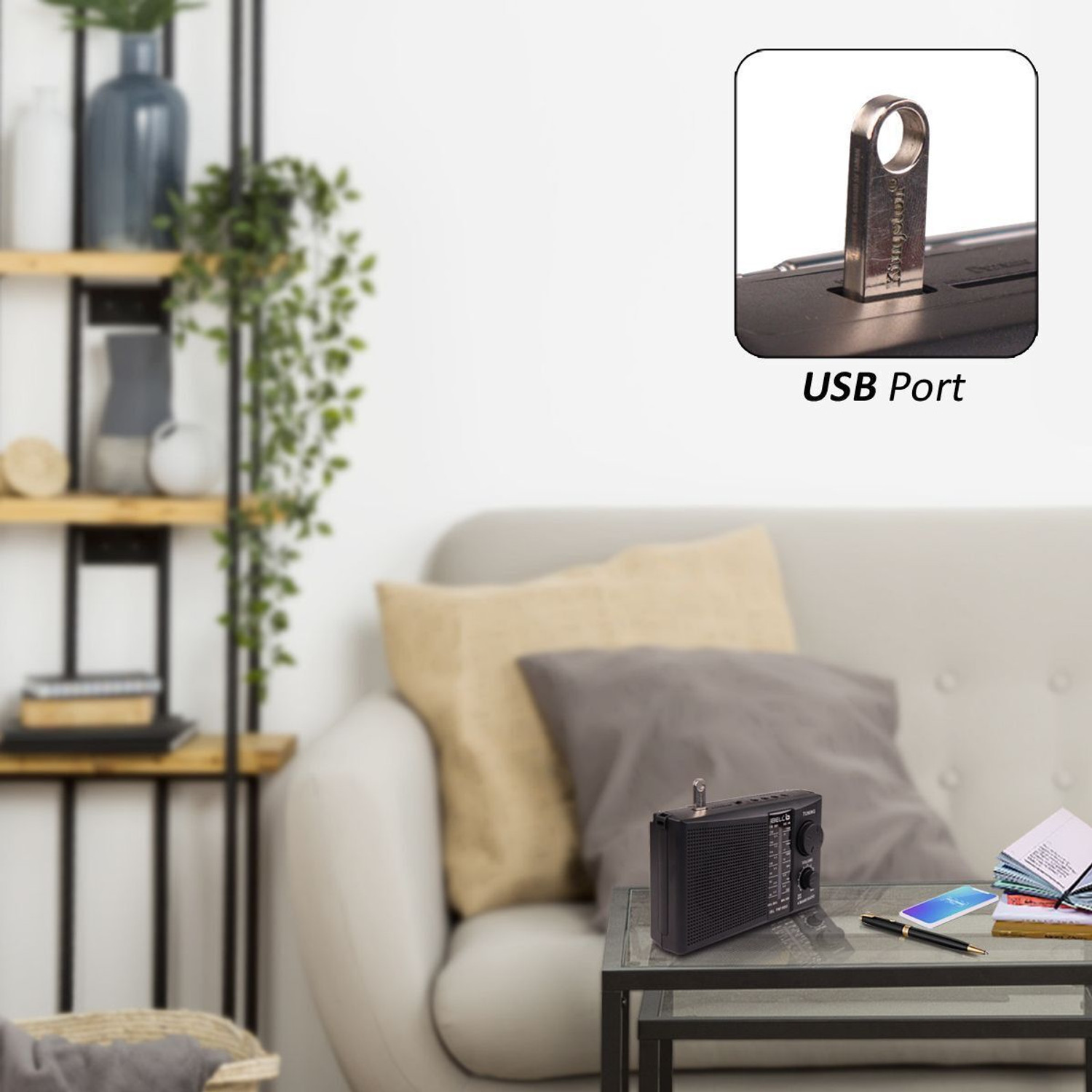 Image of iBELL 180BT Bluetooth,Dynamic Speaker, USB-SD-MP3 Player, 4-Band Portable Rechargeable FM Radio