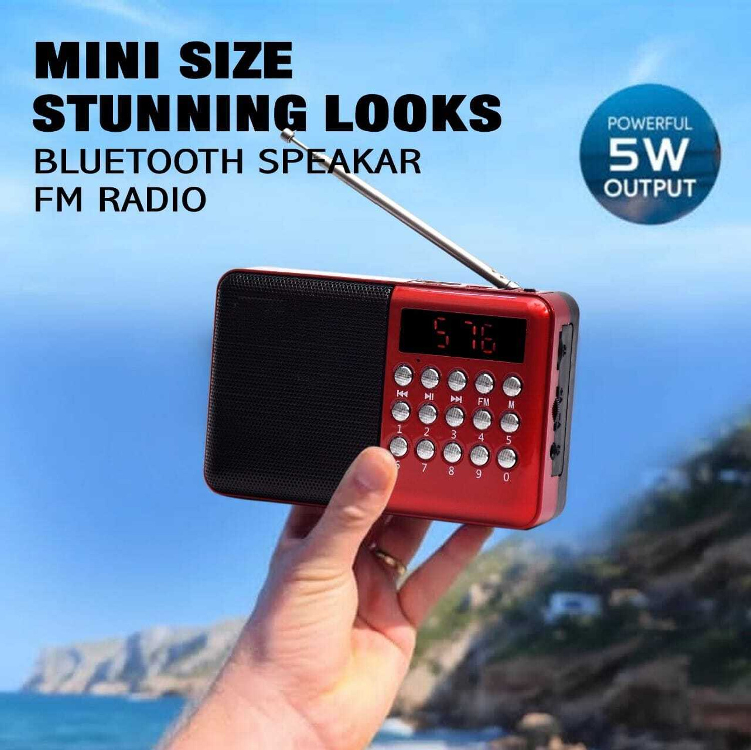 Image of JAXTER Pocket Blast Bluetooth Speaker with FM , USB /SD Card and AUX FM Radio Black FM Radio