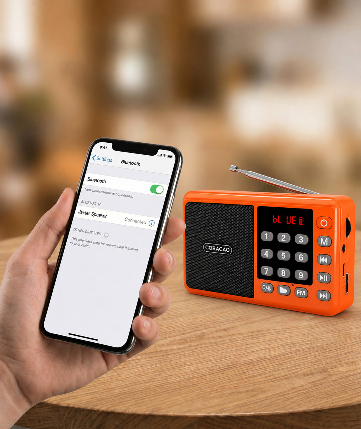 Image of Coracao Pocket Blast Bluetooth Speaker with FM , USB /SD Card and AUX FM Radio FM Radio