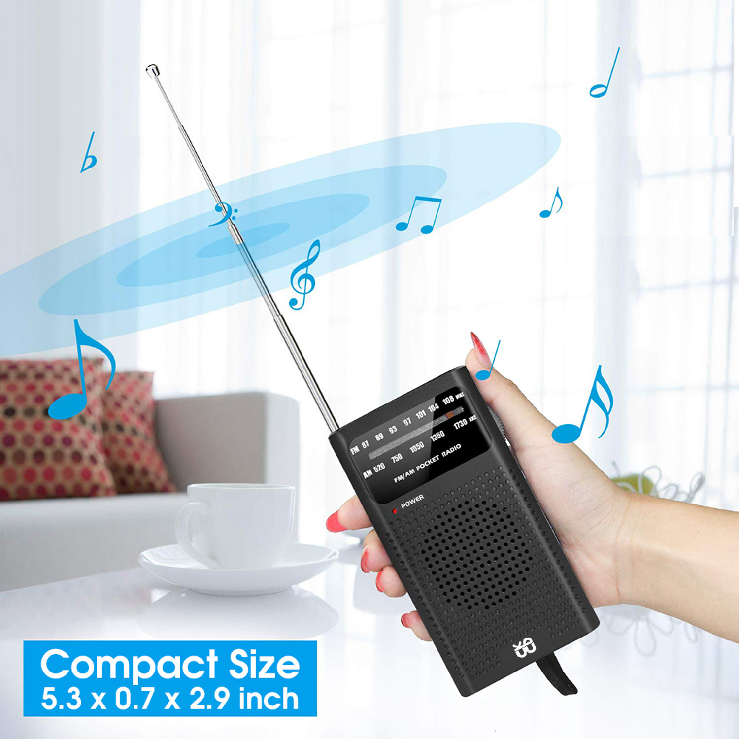Image of Verilux Portable HiFi AM FM Radio Pocket Radio Player Operated Portable Radio FM Radio