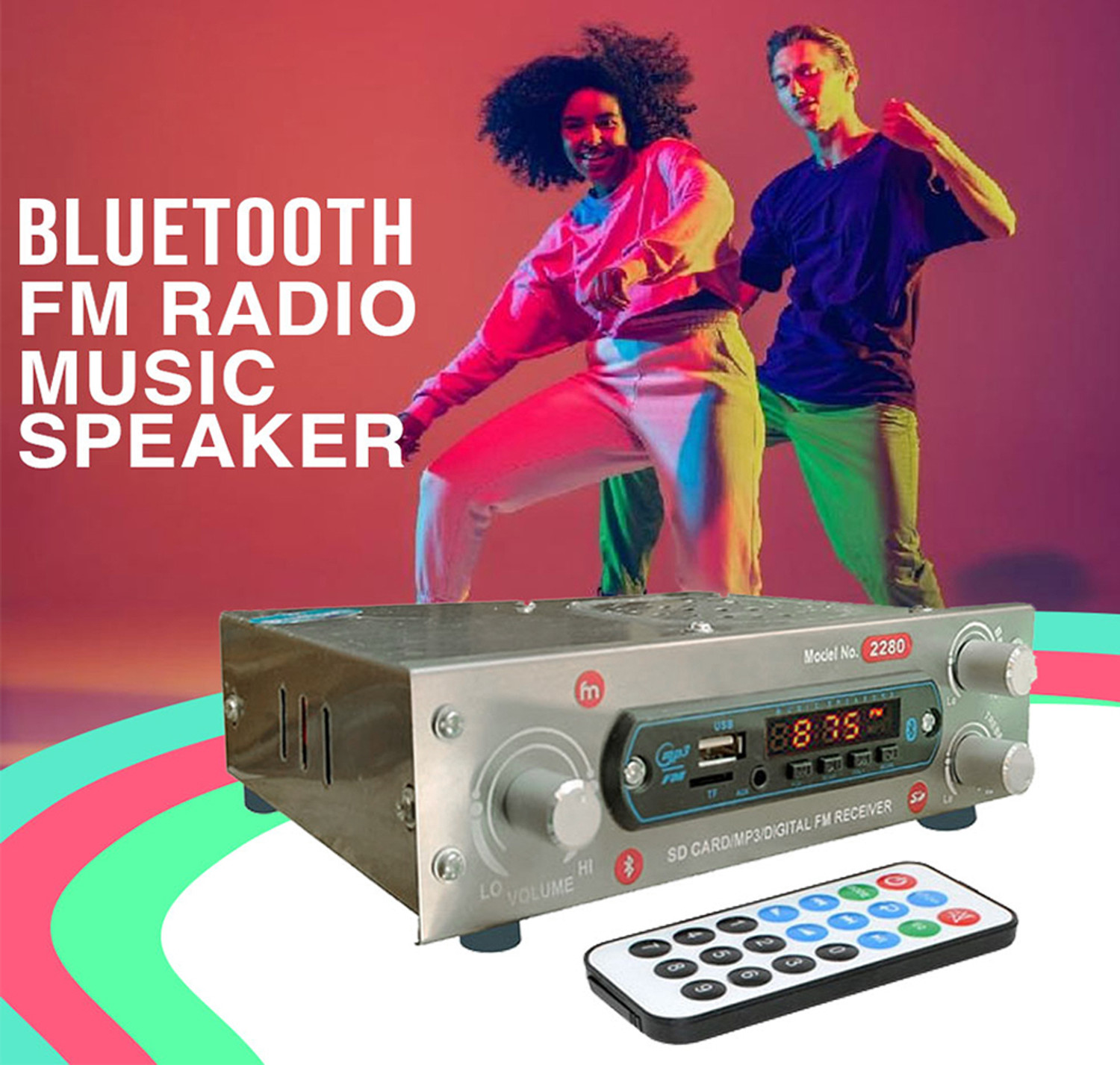 Image of Fangtooth X-1962 AC /DC Portable Fm Bluetooth Music Player with Remote FM Radio