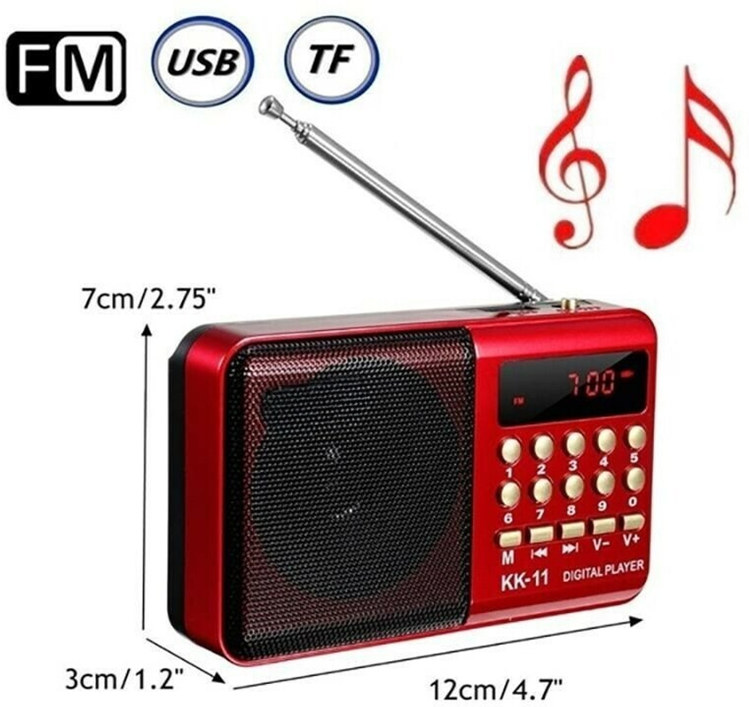 Image of JAXTER Pocket Blast Bluetooth Speaker with FM , USB /SD Card and AUX FM Radio Black FM Radio