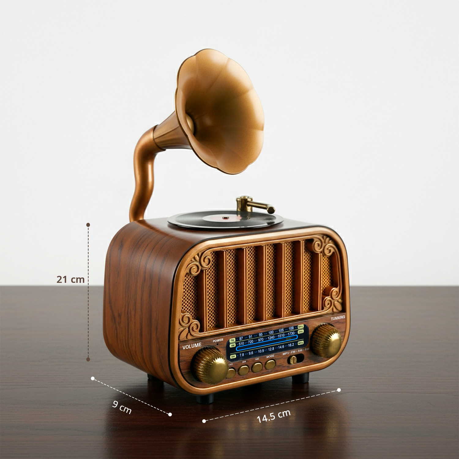 Image of iBELL FM Rhythm 540 Bluetooth FM Radio with USB, SD, MP3 Player, 3 Band FM Radio