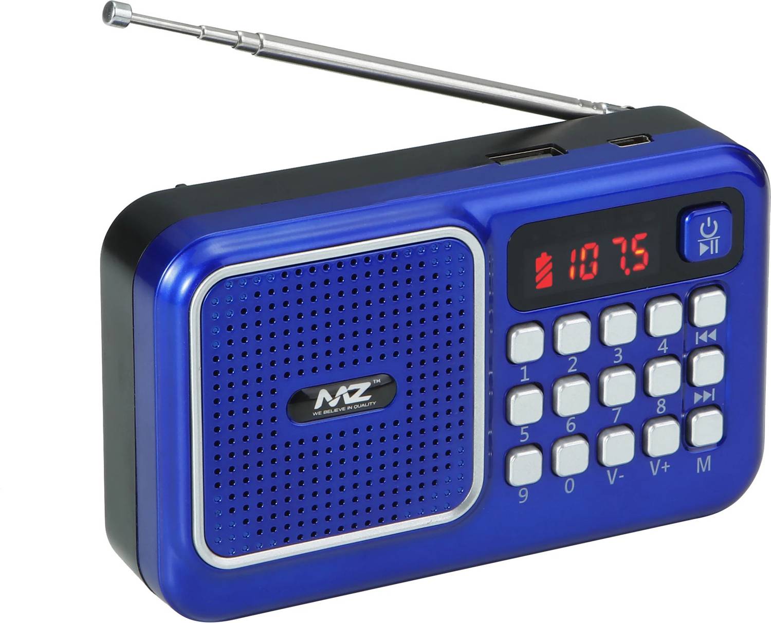 MZ M41VP (FM SUPER RADIO) With Bluetooth/USB/Aux/TFT Card 1200mAh
