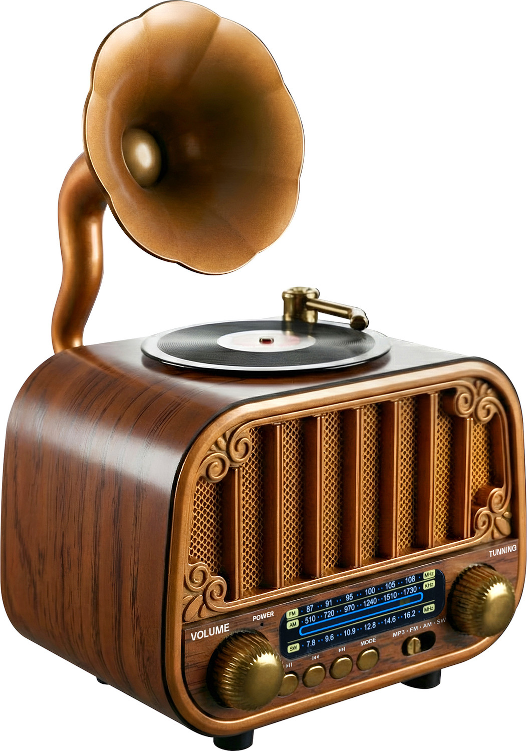 Image of iBELL FM Rhythm 540 Bluetooth FM Radio with USB, SD, MP3 Player, 3 Band FM Radio